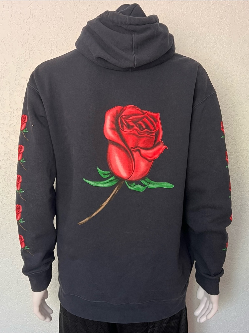 Obey Rose Hoodie Men’s Lg Heavyweight Back Sleeve Graphic Streetwear Skate